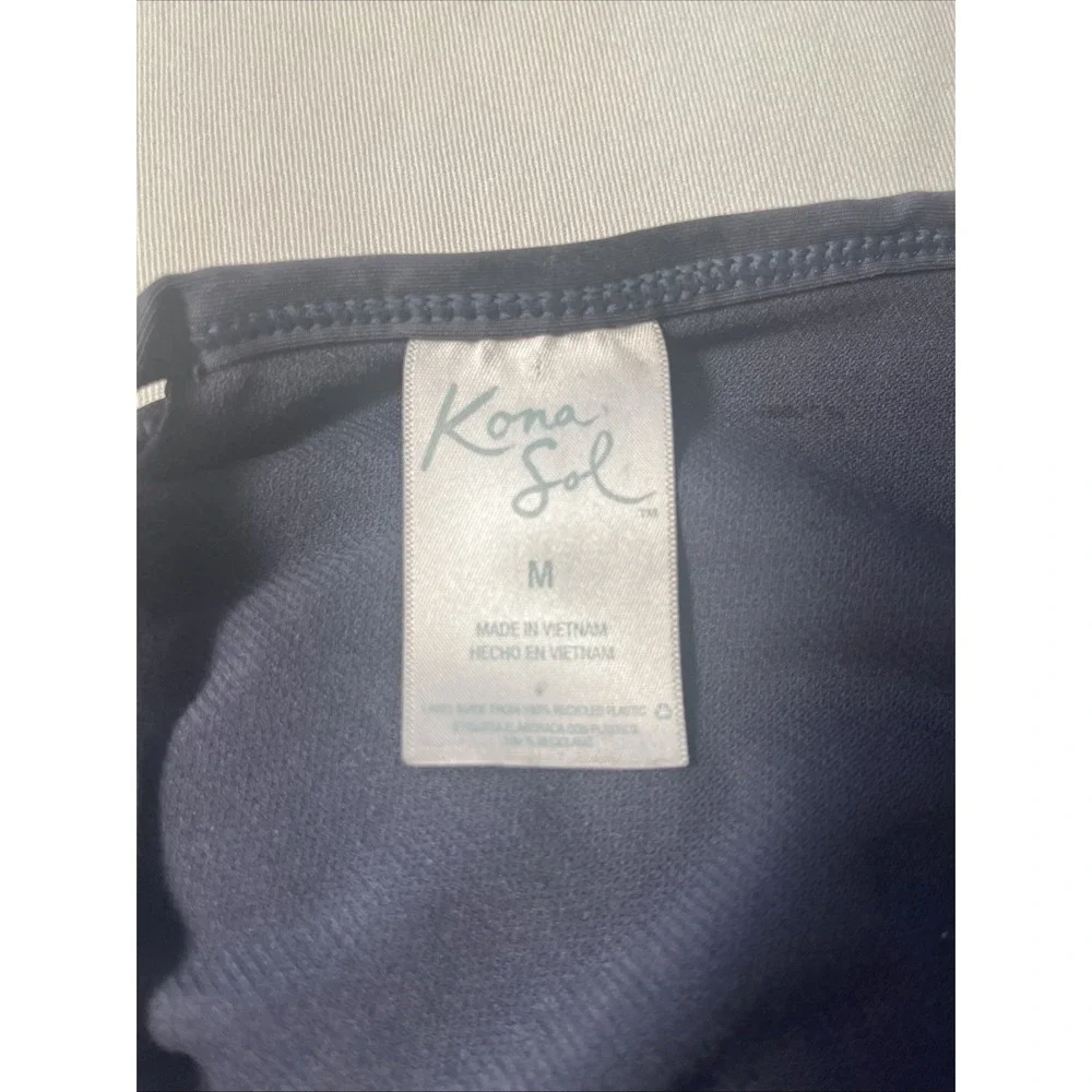 Kona‎ Sol Women's Med Bikini Top Bra - Gray White Pattern Padded